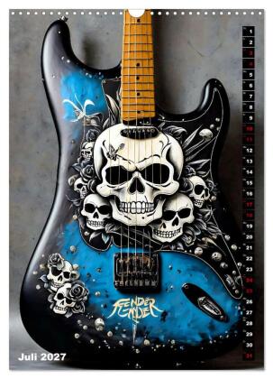 Traumhafte Gitarren (Wandkalender 2027 DIN A3 hoch), CALVENDO Monatskalender