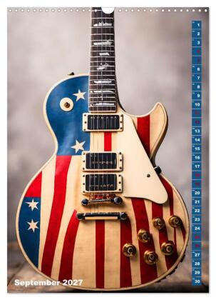 Traumhafte Gitarren (Wandkalender 2027 DIN A3 hoch), CALVENDO Monatskalender