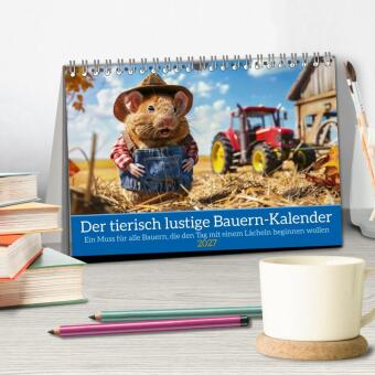 Der tierisch lustige Bauern-Kalender (Tischkalender 2027 DIN A5 quer), CALVENDO Monatskalender