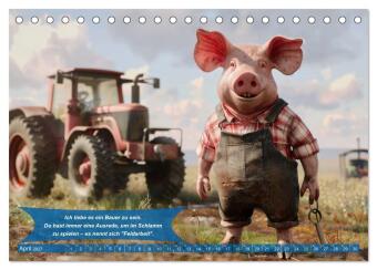 Der tierisch lustige Bauern-Kalender (Tischkalender 2027 DIN A5 quer), CALVENDO Monatskalender