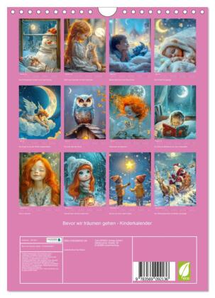 Bevor wir träumen gehen - Kinderkalender (Wandkalender 2027 DIN A4 hoch), CALVENDO Monatskalender