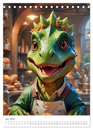 Arbeitswelt der Dinosaurier (Tischkalender 2027 DIN A5 hoch), CALVENDO Monatskalender
