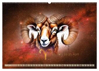 Galaktische Sternkreiszeichen (Wandkalender 2027 DIN A2 quer), CALVENDO Monatskalender