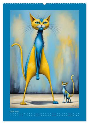 Buntes Katzenvolk (Wandkalender 2027 DIN A2 hoch), CALVENDO Monatskalender