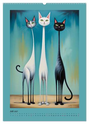 Buntes Katzenvolk (Wandkalender 2027 DIN A2 hoch), CALVENDO Monatskalender