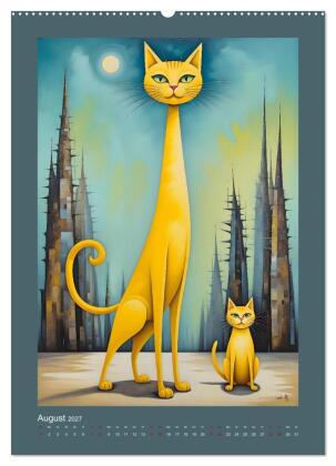Buntes Katzenvolk (Wandkalender 2027 DIN A2 hoch), CALVENDO Monatskalender