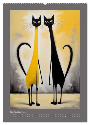 Buntes Katzenvolk (Wandkalender 2027 DIN A2 hoch), CALVENDO Monatskalender