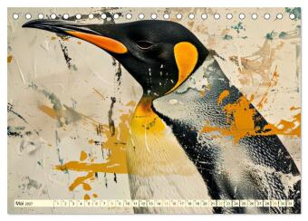 PINGUINE - modern Art (Tischkalender 2027 DIN A5 quer), CALVENDO Monatskalender