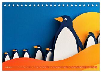 PINGUINE - modern Art (Tischkalender 2027 DIN A5 quer), CALVENDO Monatskalender