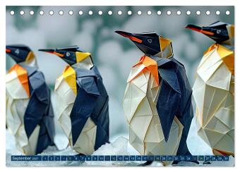 PINGUINE - modern Art (Tischkalender 2027 DIN A5 quer), CALVENDO Monatskalender