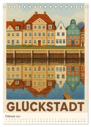 Norddeutsche Kleinode - City Poster (Tischkalender 2027 DIN A5 hoch), CALVENDO Monatskalender