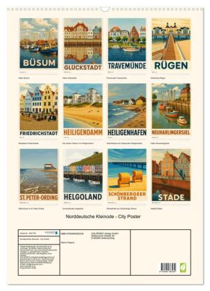 Norddeutsche Kleinode - City Poster (Wandkalender 2027 DIN A2 hoch), CALVENDO Monatskalender