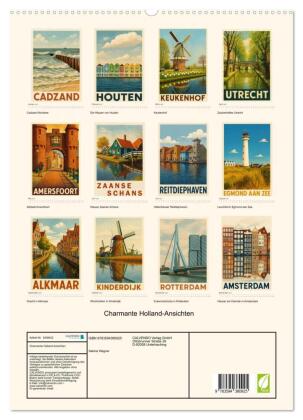 Charmante Holland-Ansichten (hochwertiger Premium Wandkalender 2027 DIN A2 hoch), Kunstdruck in Hochglanz