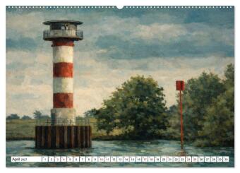 Leuchttürme an der Elbe - von Hamburg bis zur Elbmündung (Wandkalender 2027 DIN A2 quer), CALVENDO Monatskalender