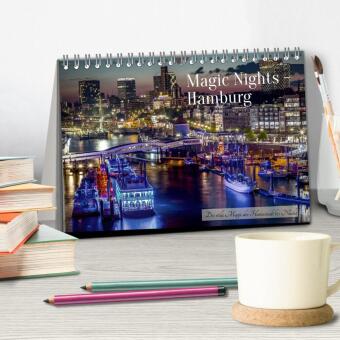 Magic Nights Hamburg (Tischkalender 2027 DIN A5 quer), CALVENDO Monatskalender