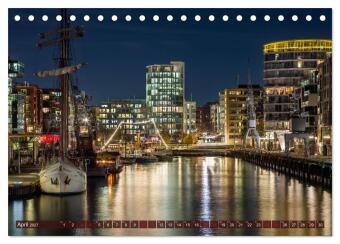 Magic Nights Hamburg (Tischkalender 2027 DIN A5 quer), CALVENDO Monatskalender