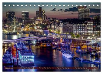 Magic Nights Hamburg (Tischkalender 2027 DIN A5 quer), CALVENDO Monatskalender