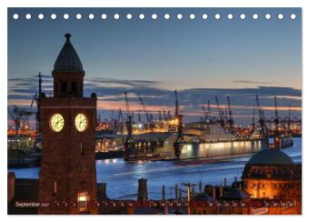Magic Nights Hamburg (Tischkalender 2027 DIN A5 quer), CALVENDO Monatskalender