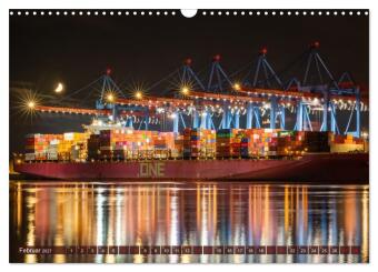 Magic Nights Containerschiffe (Wandkalender 2027 DIN A3 quer), CALVENDO Monatskalender