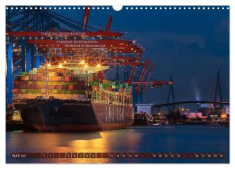 Magic Nights Containerschiffe (Wandkalender 2027 DIN A3 quer), CALVENDO Monatskalender