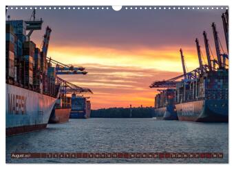Magic Nights Containerschiffe (Wandkalender 2027 DIN A3 quer), CALVENDO Monatskalender