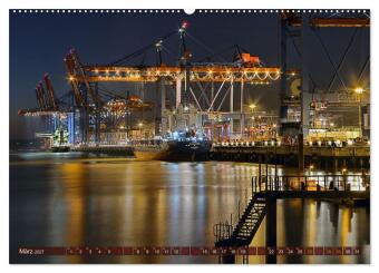 Magic Nights Containerschiffe (hochwertiger Premium Wandkalender 2027 DIN A2 quer), Kunstdruck in Hochglanz