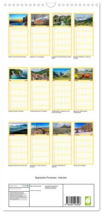 Familienplaner 2027 - Spanische Provinzen - Asturien mit 5 Spalten (Wandkalender, 21 x 45 cm) CALVENDO
