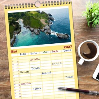 Familienplaner 2027 - Spanische Provinzen - Asturien mit 5 Spalten (Wandkalender, 21 x 45 cm) CALVENDO