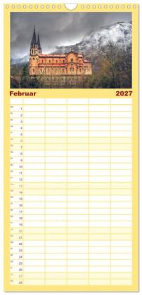 Familienplaner 2027 - Spanische Provinzen - Asturien mit 5 Spalten (Wandkalender, 21 x 45 cm) CALVENDO