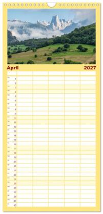 Familienplaner 2027 - Spanische Provinzen - Asturien mit 5 Spalten (Wandkalender, 21 x 45 cm) CALVENDO