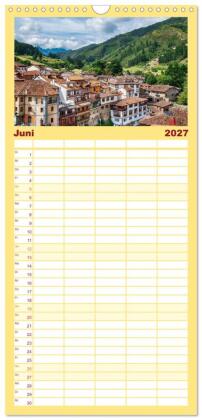 Familienplaner 2027 - Spanische Provinzen - Asturien mit 5 Spalten (Wandkalender, 21 x 45 cm) CALVENDO