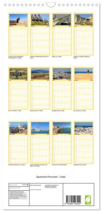 Familienplaner 2027 - Spanische Provinzen - Cadiz mit 5 Spalten (Wandkalender, 21 x 45 cm) CALVENDO