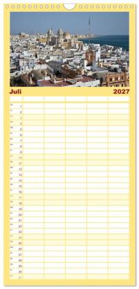 Familienplaner 2027 - Spanische Provinzen - Cadiz mit 5 Spalten (Wandkalender, 21 x 45 cm) CALVENDO