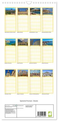 Familienplaner 2027 - Spanische Provinzen - Alicante mit 5 Spalten (Wandkalender, 21 x 45 cm) CALVENDO