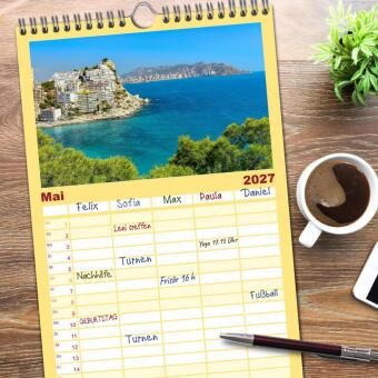 Familienplaner 2027 - Spanische Provinzen - Alicante mit 5 Spalten (Wandkalender, 21 x 45 cm) CALVENDO