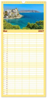 Familienplaner 2027 - Spanische Provinzen - Alicante mit 5 Spalten (Wandkalender, 21 x 45 cm) CALVENDO