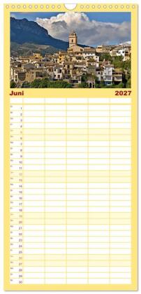 Familienplaner 2027 - Spanische Provinzen - Alicante mit 5 Spalten (Wandkalender, 21 x 45 cm) CALVENDO