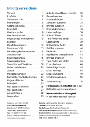 Vorschule Übungsheft ab 5 Jahre für Junge und Mädchen - Schulreife fördern
