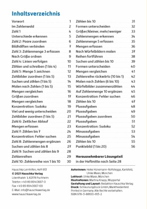 Vorschule Übungsheft ab 5 Jahre für Junge und Mädchen - Zahlen entdecken. A5-Heft