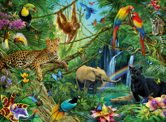 Kinderpuzzle 200 XXL Teile - Tiere im Dschungel