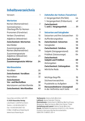 Deutsch 3. Klasse Übungsheft - Grammatik