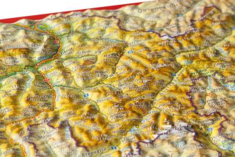 Graubünden, Reliefpostkarte. Grischun. Grigioni. Grisons