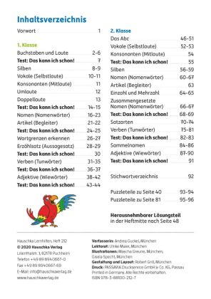 Deutsch 1. Klasse / 2. Klasse Übungsheft - Grammatik