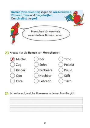 Deutsch 1. Klasse / 2. Klasse Übungsheft - Grammatik