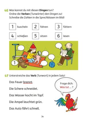Deutsch 1. Klasse / 2. Klasse Übungsheft - Grammatik
