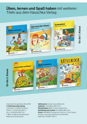 Mathe und Deutsch 1. Klasse Übungsblock