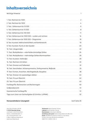 Übungsheft mit Tests in Mathe 4. Klasse