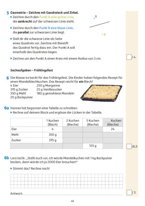 Übungsheft mit Tests in Mathe 4. Klasse