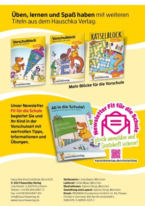 Vorschulblock ab 5 Jahre für Junge und Mädchen - Konzentration und Wahrnehmung