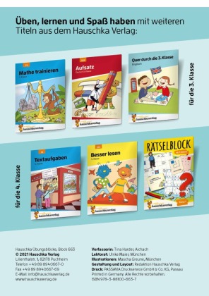 Übungsheft Mathe und Deutsch 3. Klasse